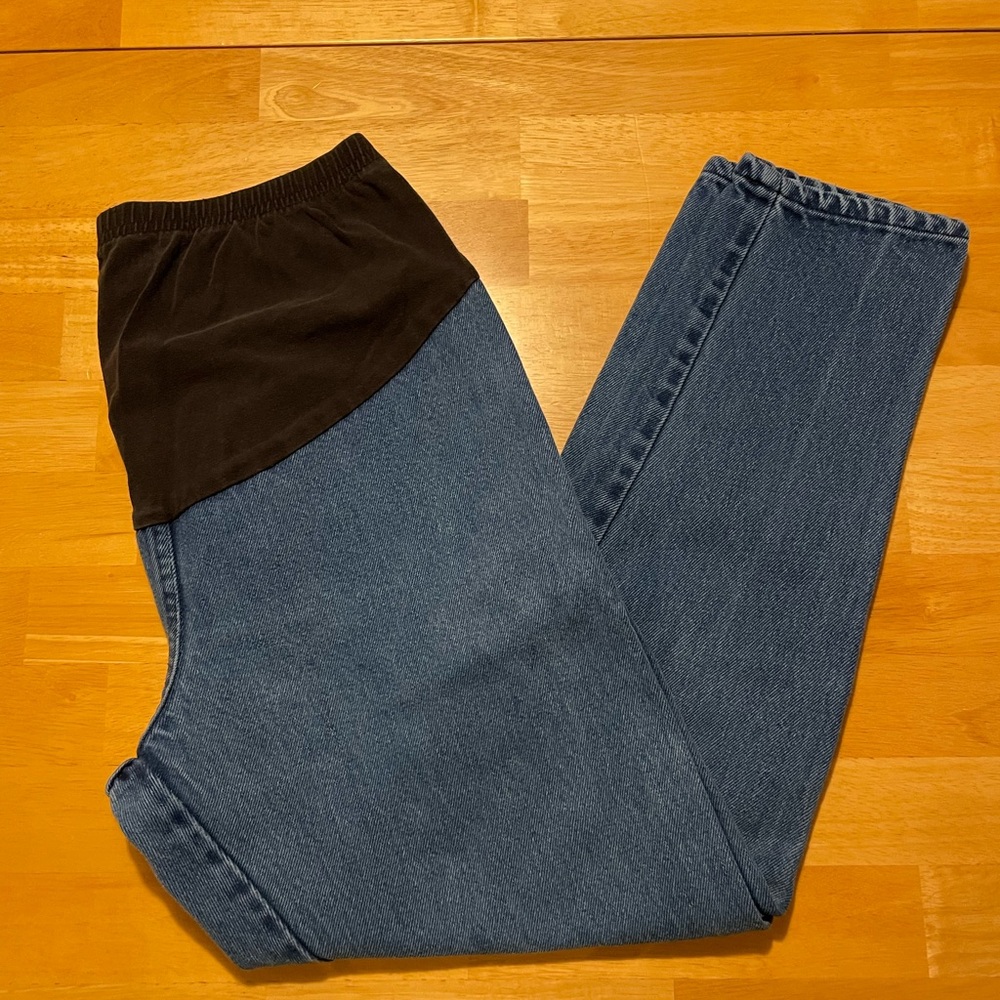 Stylish Blue and Black Maternity Pants